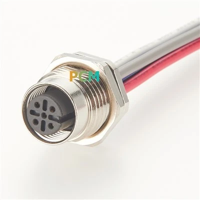M12 kvenkyns Panel Mount Cable