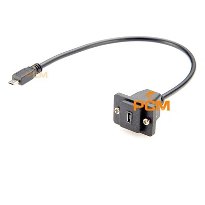 Micro USB 2.0 pallborðs snúru með skrúfalás