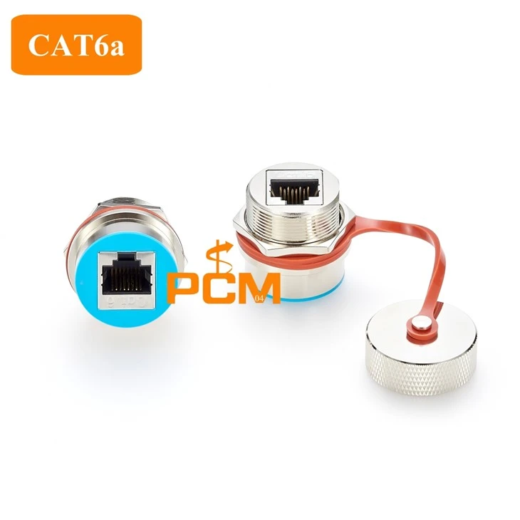 Vatnsheldur RJ45 CAT6A Metal millistykki með rykhlíf